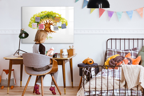 Popisovatelná magnetická tabule Rodokmen s prostorem pro fotografie