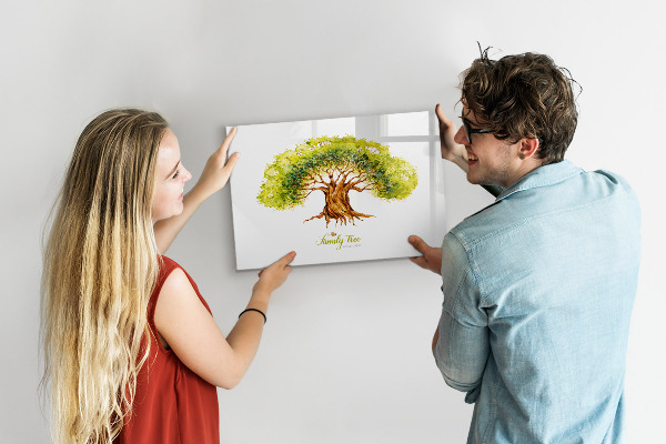 Popisovatelná magnetická tabule Rodokmen s prostorem pro fotografie