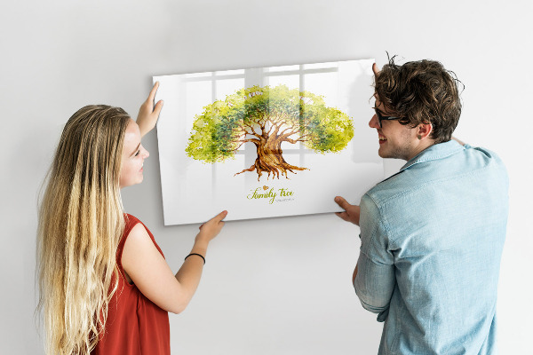 Popisovatelná magnetická tabule Rodokmen s prostorem pro fotografie
