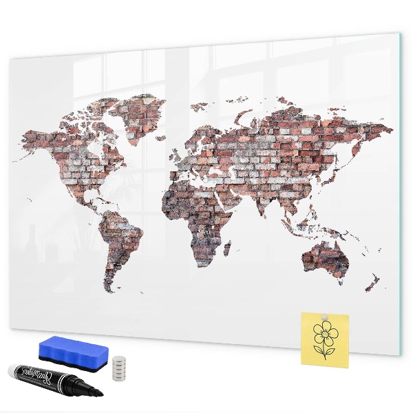Popisovatelná magnetická tabule Mapa světa s místy, kde se daly pořídit fotografie