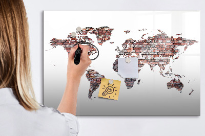 Popisovatelná magnetická tabule Mapa světa s místy, kde se daly pořídit fotografie