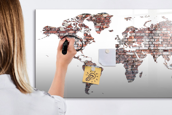 Popisovatelná magnetická tabule Mapa světa s místy, kde se daly pořídit fotografie