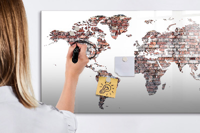 Popisovatelná magnetická tabule Mapa světa s místy, kde se daly pořídit fotografie
