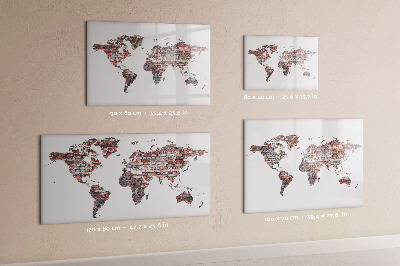 Popisovatelná magnetická tabule Mapa světa s místy, kde se daly pořídit fotografie