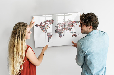 Popisovatelná magnetická tabule Mapa světa s místy, kde se daly pořídit fotografie