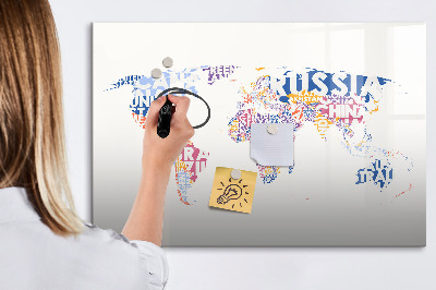 Magnetická psací tabule Mapa světa s osobními vzpomínkami