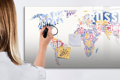 Magnetická psací tabule Mapa světa s osobními vzpomínkami