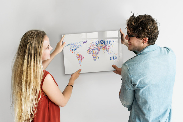 Magnetická psací tabule Mapa světa s osobními vzpomínkami