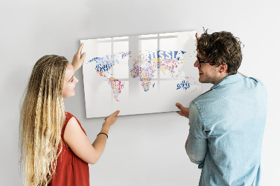 Magnetická psací tabule Mapa světa s osobními vzpomínkami