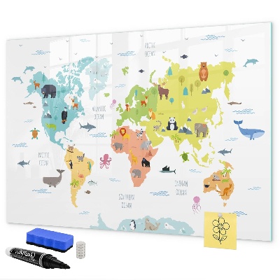 Magnetická psací tabule Interaktivní mapa světa pro personalizaci