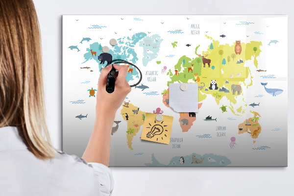 Magnetická psací tabule Interaktivní mapa světa pro personalizaci