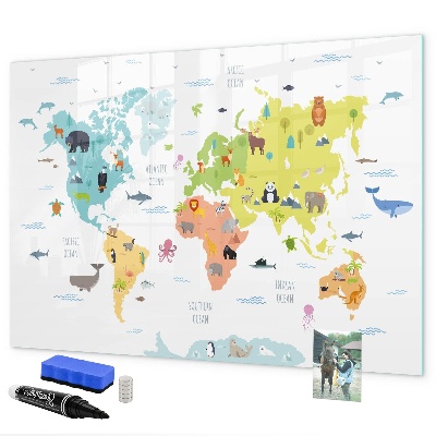 Magnetická psací tabule Interaktivní mapa světa pro personalizaci