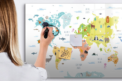 Magnetická psací tabule Interaktivní mapa světa pro personalizaci