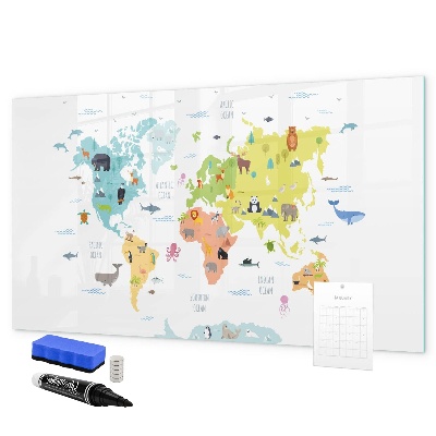Magnetická psací tabule Interaktivní mapa světa pro personalizaci