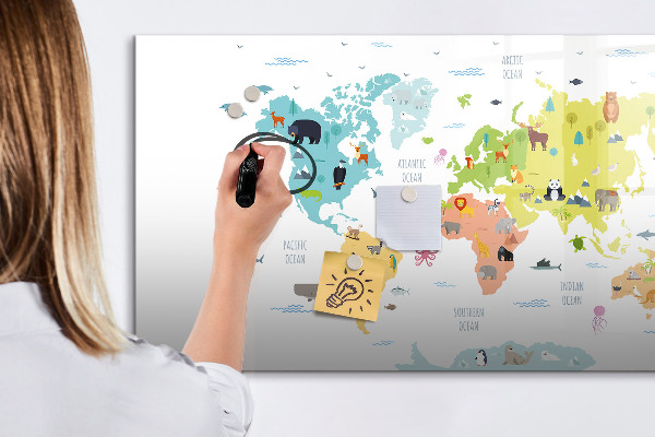 Magnetická psací tabule Interaktivní mapa světa pro personalizaci