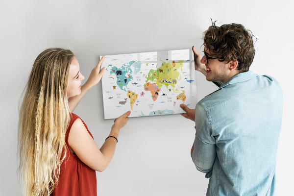 Magnetická psací tabule Interaktivní mapa světa pro personalizaci