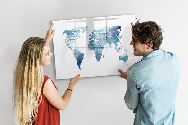 Popisovatelná magnetická tabule Mapa vzpomínek s osobními fotografiemi
