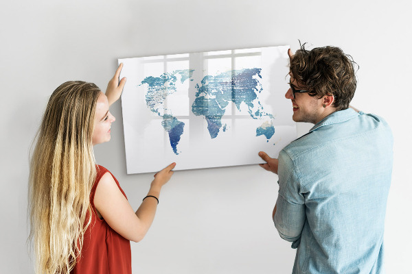 Popisovatelná magnetická tabule Mapa vzpomínek s osobními fotografiemi