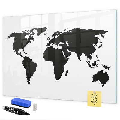 Popisovatelná magnetická tabule Mapa světa s pamětními místy