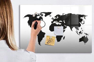 Popisovatelná magnetická tabule Mapa světa s pamětními místy