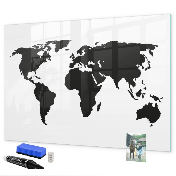 Popisovatelná magnetická tabule Mapa světa s pamětními místy