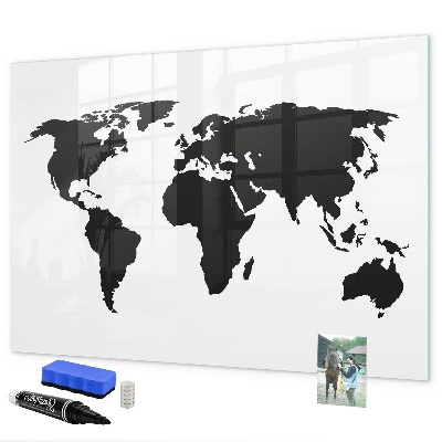 Popisovatelná magnetická tabule Mapa světa s pamětními místy