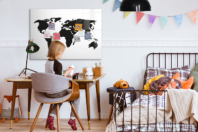 Popisovatelná magnetická tabule Mapa světa s pamětními místy
