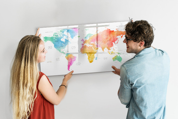 Magnetická psací tabule Mapa vzpomínek s osobními fotografiemi