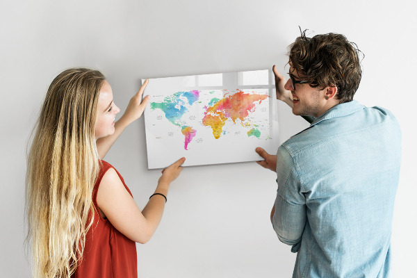 Magnetická psací tabule Mapa vzpomínek s osobními fotografiemi