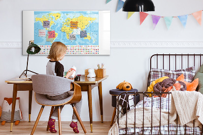 Popisovatelná magnetická tabule Mapa světa pro personalizaci a vzpomínky