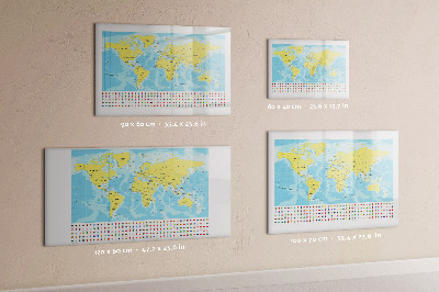 Popisovatelná magnetická tabule Mapa světa pro personalizaci a vzpomínky