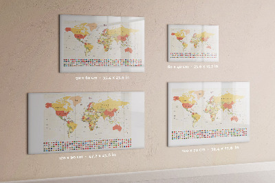 Magnetická psací tabule Mapa světa pro personalizaci fotografií