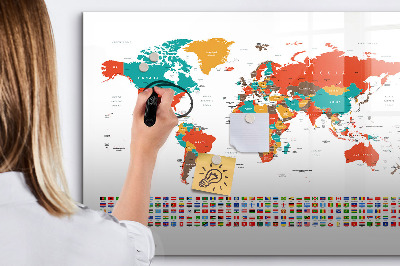 Magnetická psací tabule Interaktivní mapa světa s fotografiemi