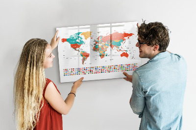 Magnetická psací tabule Interaktivní mapa světa s fotografiemi