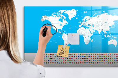 Popisovatelná magnetická tabule Mapa světa s místy, kde se daly pořídit fotografie