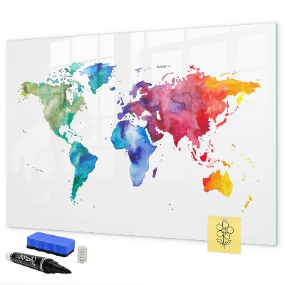 Popisovatelná magnetická tabule Barevná mapa pro vzpomínky a poznámky