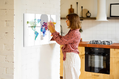 Popisovatelná magnetická tabule Barevná mapa pro vzpomínky a poznámky