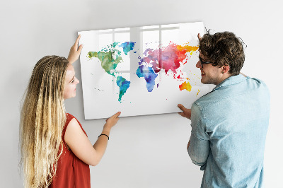 Popisovatelná magnetická tabule Barevná mapa pro vzpomínky a poznámky