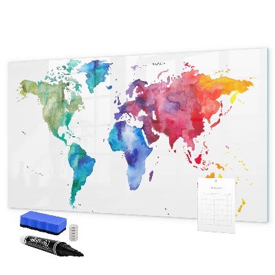 Popisovatelná magnetická tabule Barevná mapa pro vzpomínky a poznámky
