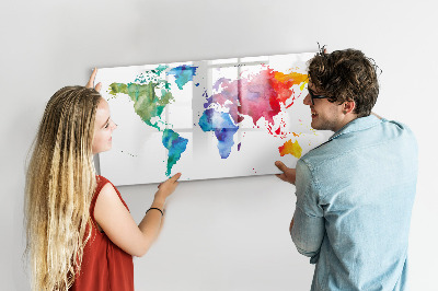 Popisovatelná magnetická tabule Barevná mapa pro vzpomínky a poznámky