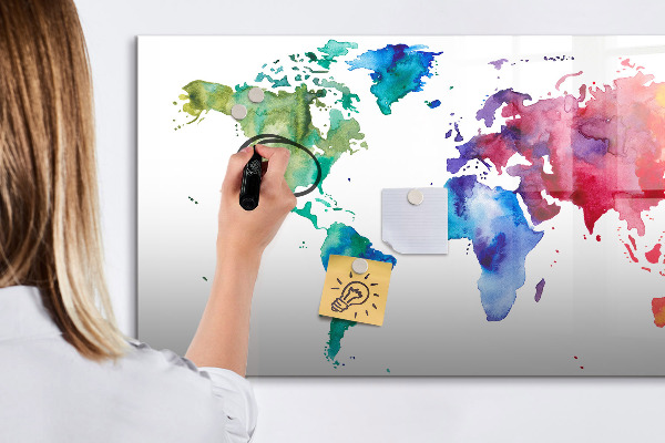 Popisovatelná magnetická tabule Barevná mapa pro vzpomínky a poznámky