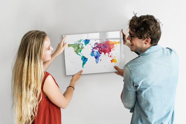 Popisovatelná magnetická tabule Barevná mapa pro vzpomínky a poznámky