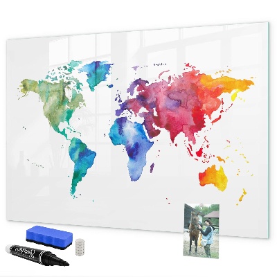 Popisovatelná magnetická tabule Barevná mapa pro vzpomínky a poznámky