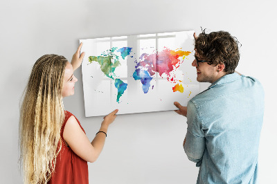 Popisovatelná magnetická tabule Barevná mapa pro vzpomínky a poznámky