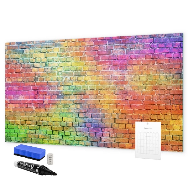 Magnetická psací tabule Barevná stěna s prostorem pro fotografie