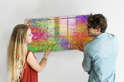 Magnetická psací tabule Barevná stěna s prostorem pro fotografie