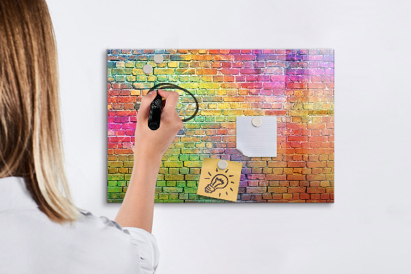 Magnetická psací tabule Barevná stěna s prostorem pro fotografie