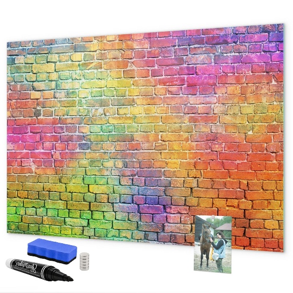 Magnetická psací tabule Barevná stěna s prostorem pro fotografie
