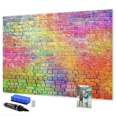 Magnetická psací tabule Barevná stěna s prostorem pro fotografie