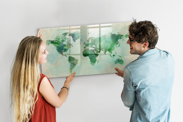 Popisovatelná magnetická tabule Mapování světových vzpomínek